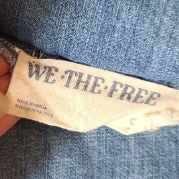 WE THE FREE PEOPLE LUNAN CROP HAREM JEANS PANTS DROP CROTCH SMOCKED BALLOON sz S - Picture 6 of 6